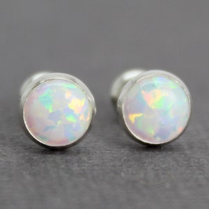 6mm Opal Stud Earrings in 14k Gold Filled or Sterling Silver - Etsy