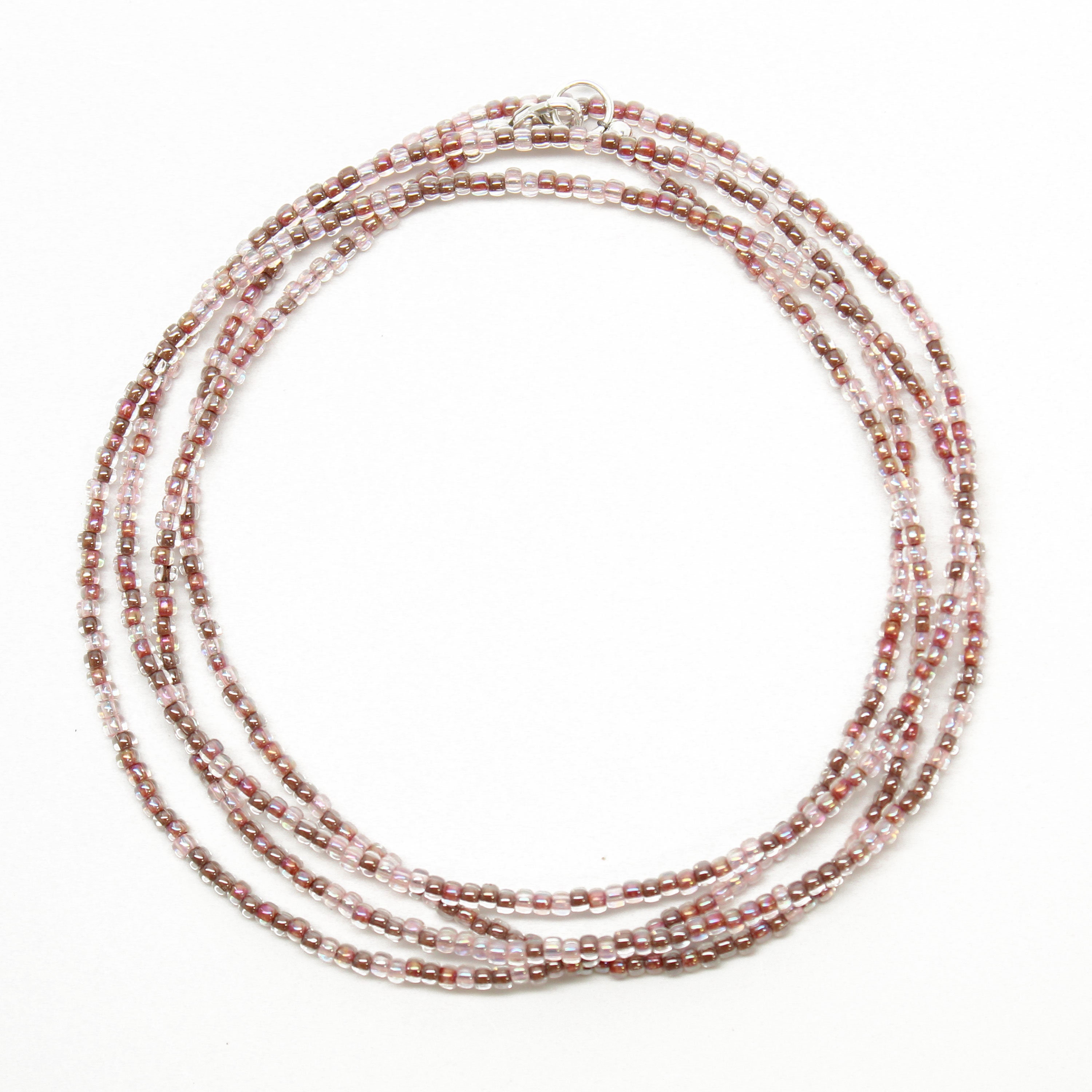 Rose Petal Pink Seed Bead Necklace Pink Seed Bead Single Etsy