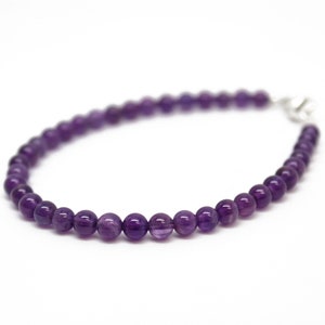 Amethyst Bracelet, Purple Bracelet, Amethyst Jewelry, Gemstone Jewelry, Amethyst Bead Bracelet, February Birthstone Gift image 3