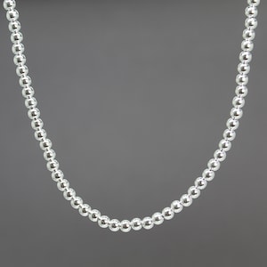 4mm Sterling Silver Bead Necklace