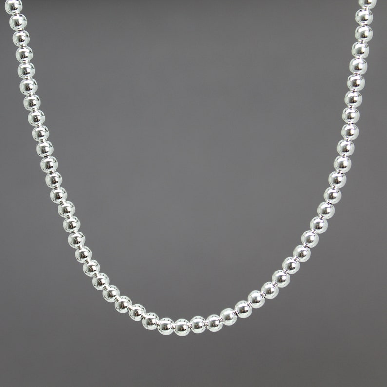 4mm Sterling Silver Bead Necklace