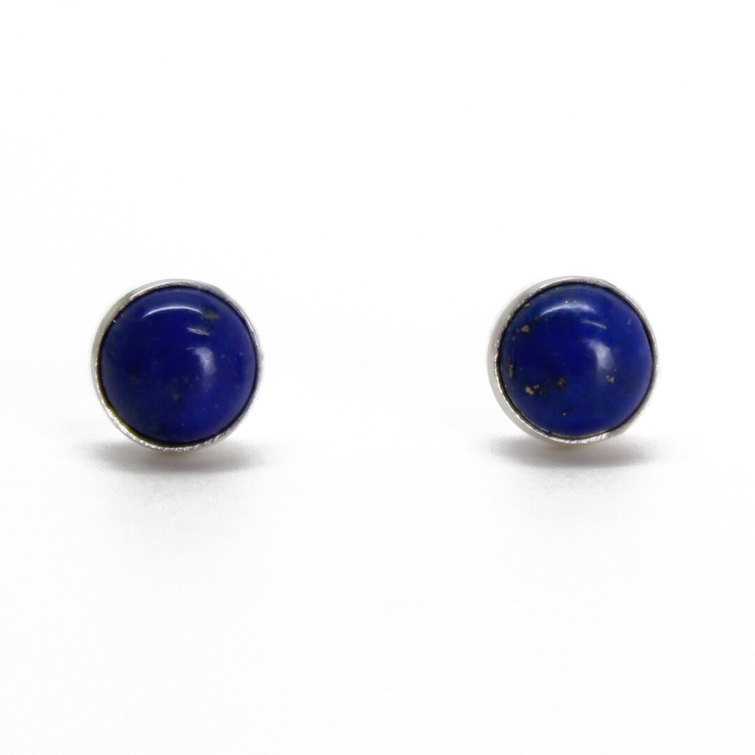 ラピスラズリスタッドピアス4㎜ 4 mm ラピスラズリ スタッドピアス（スターリングシルバーまたは
