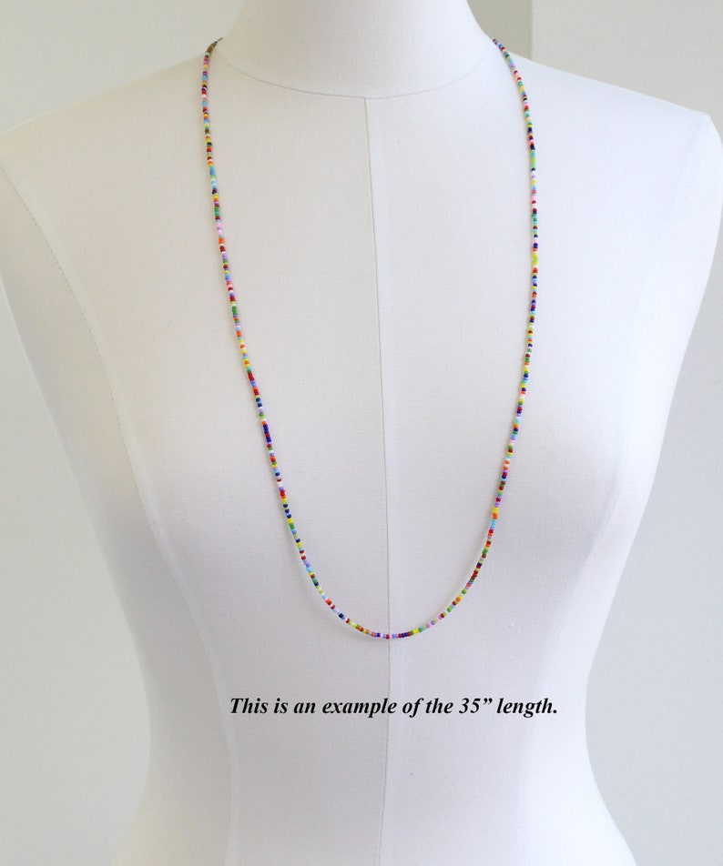 Multi Color Seed Bead Necklace Colorful Bead Layering Etsy