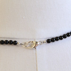 Black Onyx Necklace, Small 3mm Beads, Sterling Silver Clasp, Made to Order 14 to 42 Inches, Black Necklace for Women image 6