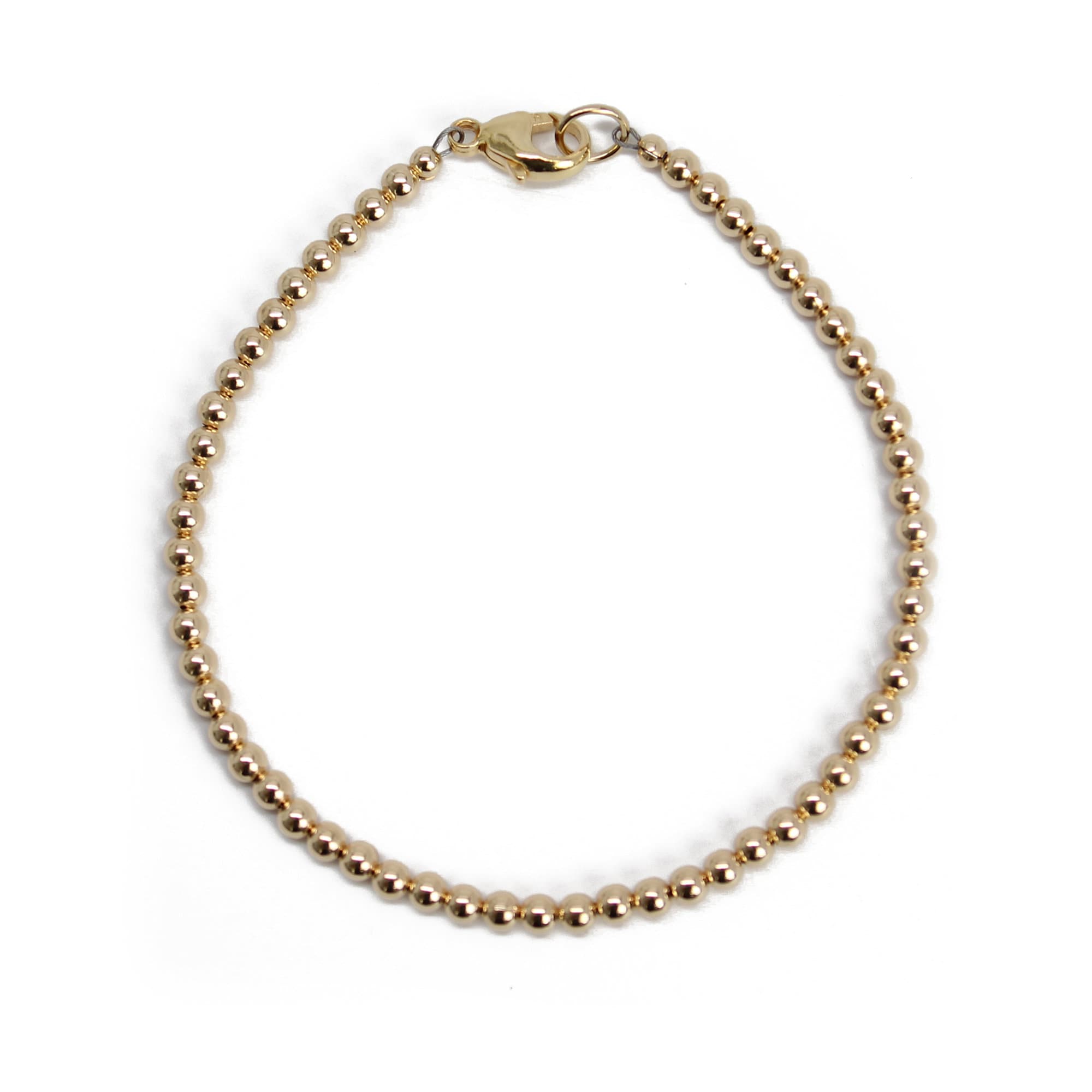 Gold Bracelet | Plain Gold Bead Bracelet | 14K Gold Filled Bead Bracelet –  KookyTwo