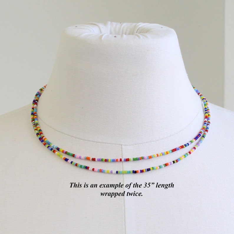 Multi Color Seed Bead Necklace Colorful Bead Layering Etsy