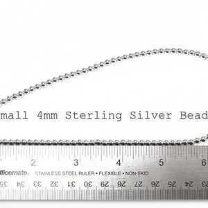 4mm Sterling Silver Bead Necklace