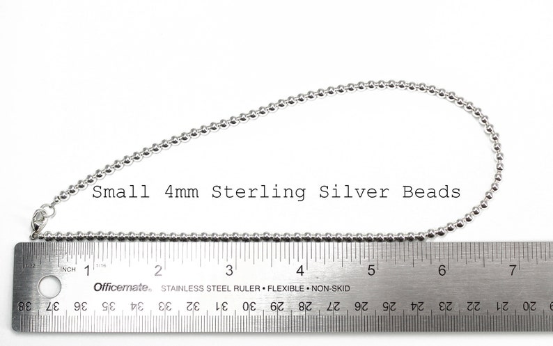 4mm Sterling Silver Bead Necklace