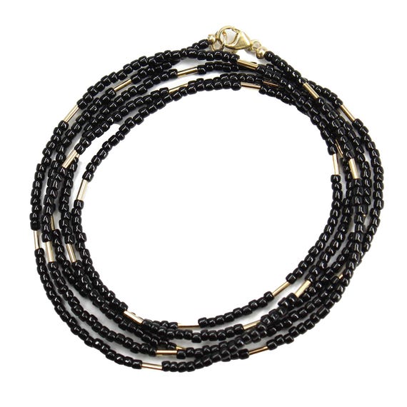 ジーナシス　【eL+1】 beads short necklace ブラック Short Black Onyx Beaded Necklace – Z-WINDSTORM