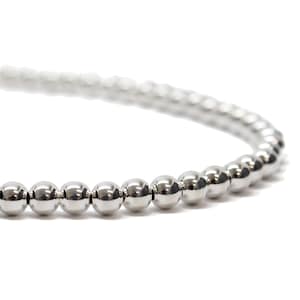 4mm Sterling Silver Bead Necklace