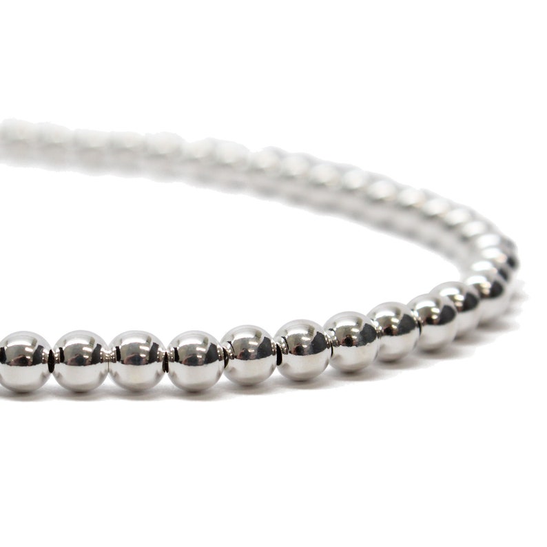 4mm Sterling Silver Bead Necklace