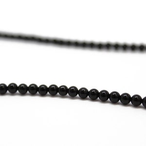 Black Onyx Necklace, Small 3mm Beads, Sterling Silver Clasp, Made to Order 14 to 42 Inches, Black Necklace for Women image 5