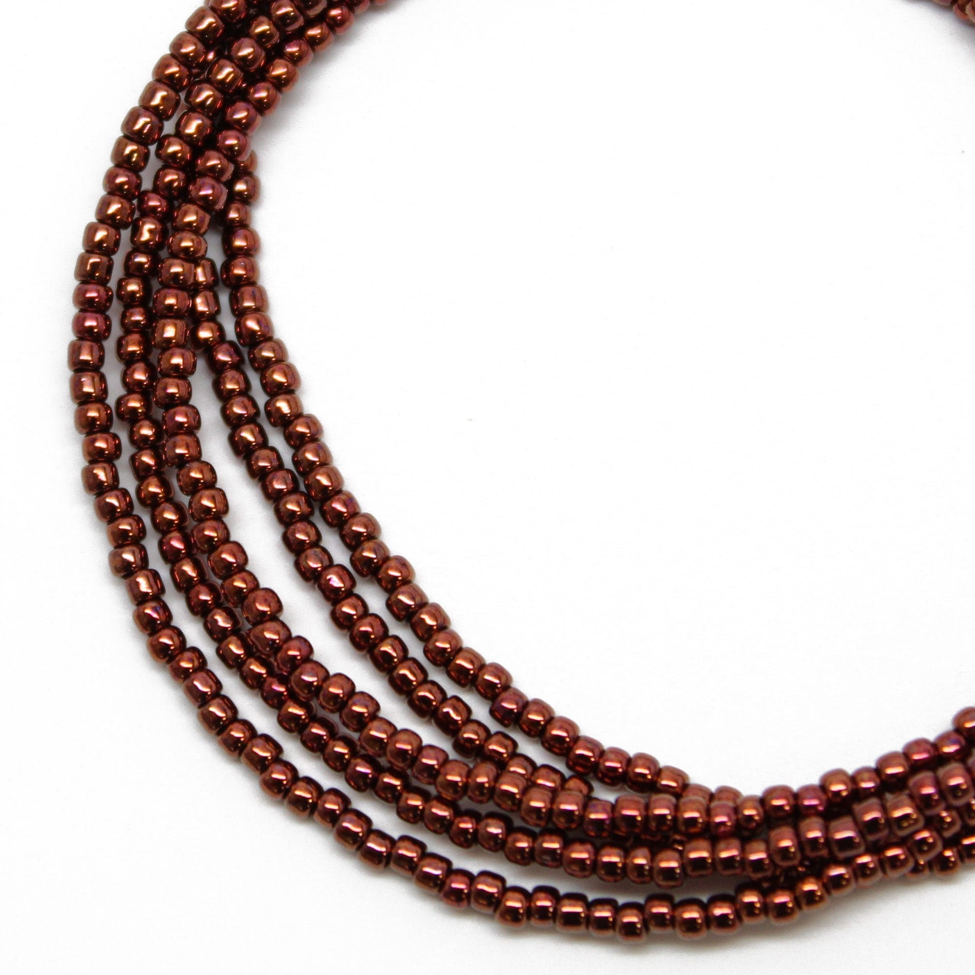 Copper Seed Bead Necklace Long Copper Seed Bead Necklace Etsy