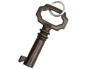 Vintage Skeleton Key Pendant with Sterling Silver Ring