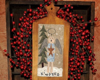 Primitive Star Angel, PDF Instant Download PATROON, ponsnaaldontwerp door Leslie Davis/One of A Kind Heirlooms