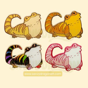 Bearded Dragon Enamel Pin - 1.5” Epoxy Coated Lapel Pin gift for Lizard Pet Parents and Herpetology science biology cute animal art