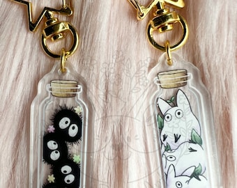 Tiny critter Acrylic Keychain | star clasp vograce ice cream nostalgia charm kawaii art soot white babies sprite adorable