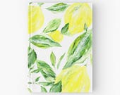 Lemon Journal, lemon notebook, yellow journal, leaf journal, yellow notebook, leaf notebook