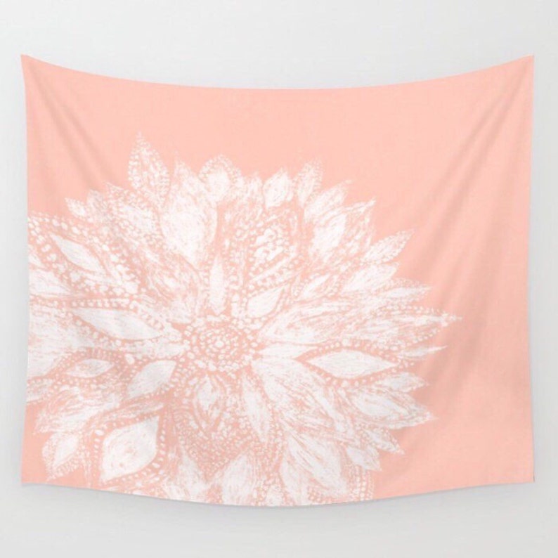 Light Pink Flower Wall Tapestry pink wall tapestry blush Etsy