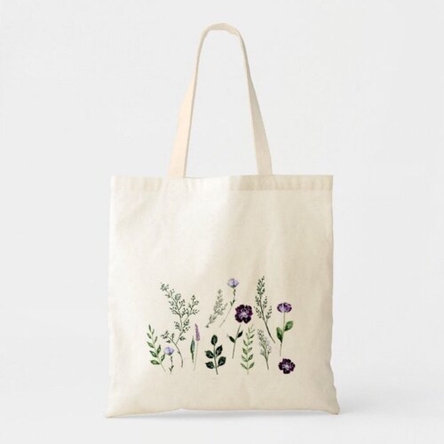 flower design tote bag