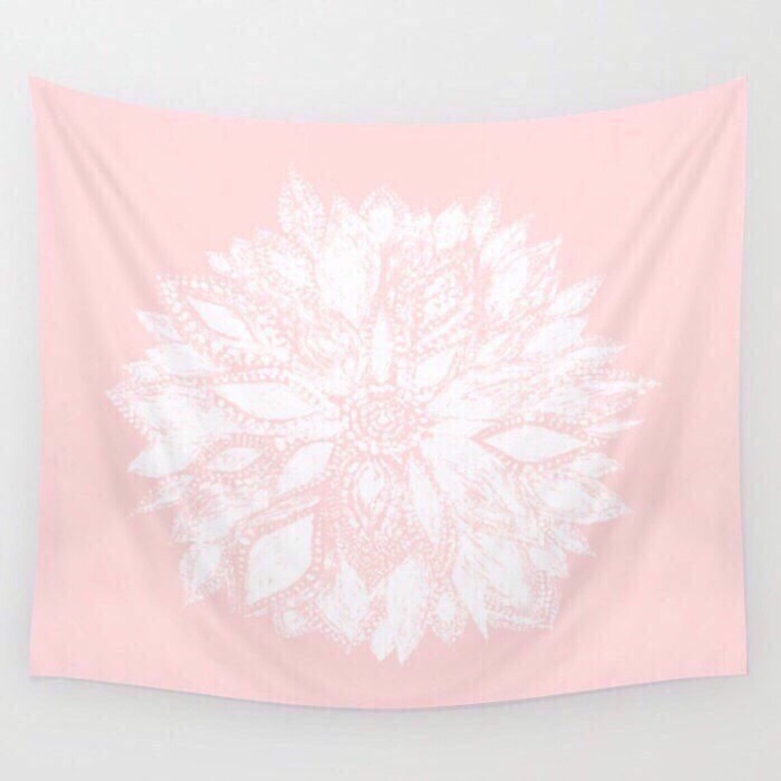 Pink Flower Wall Tapestry Pink Wall Tapestry Blush Pink Etsy