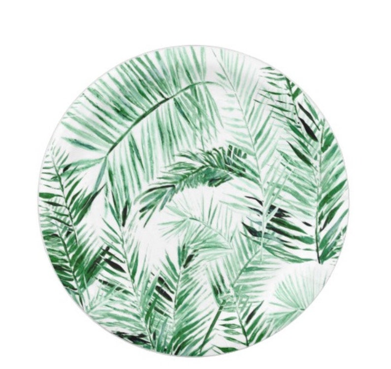 Palm Leaf Paper Plates tropical leaf plates palm leaf plate Etsy