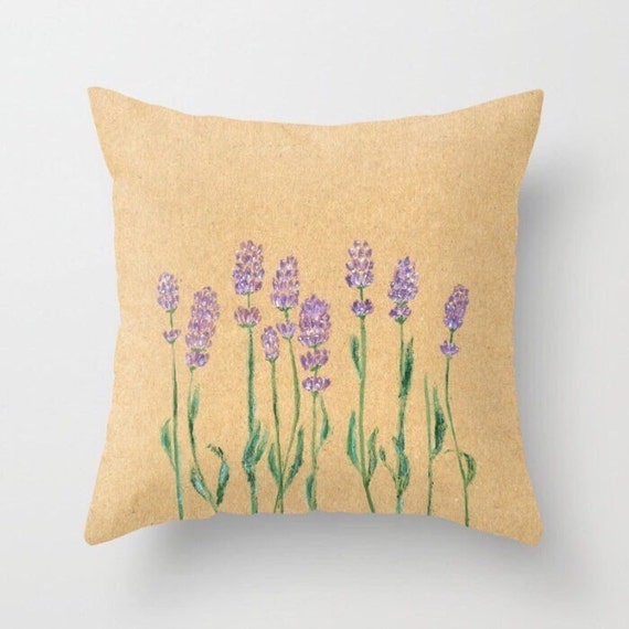 Items similar to Lavender Throw Pillow Cover, lavender pillow, farmhouse pillow, rustic floral