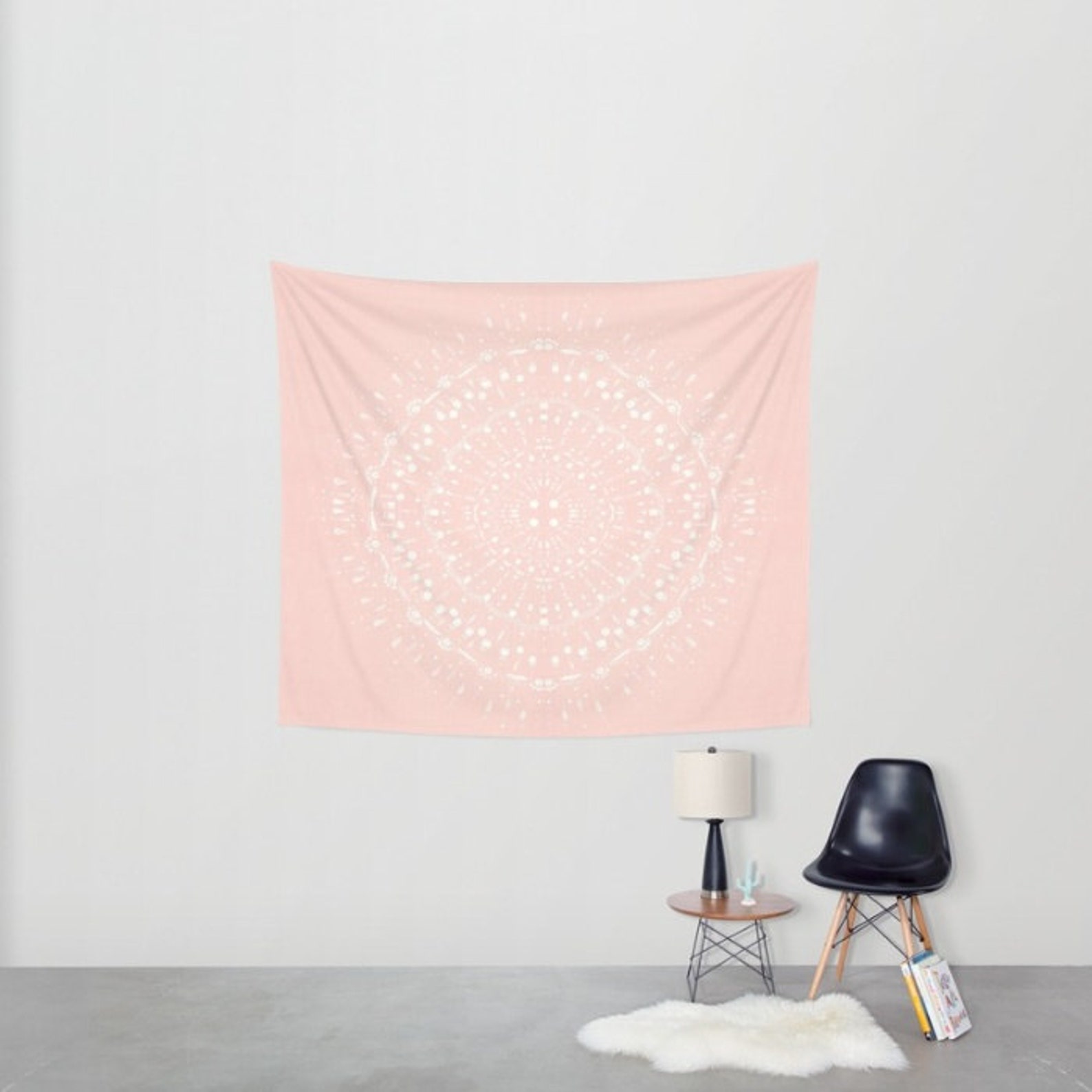 Light Pink Mandala Wall Tapestry pink wall tapestry blush Etsy