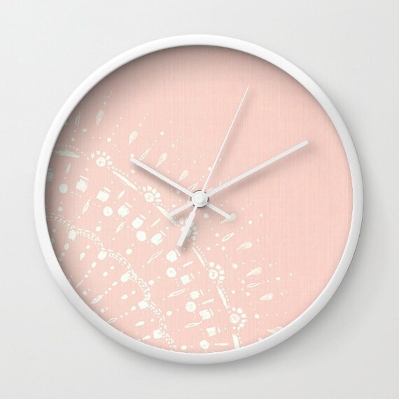 Pink Wall Clock pastel pink clock light pink clock pink Etsy