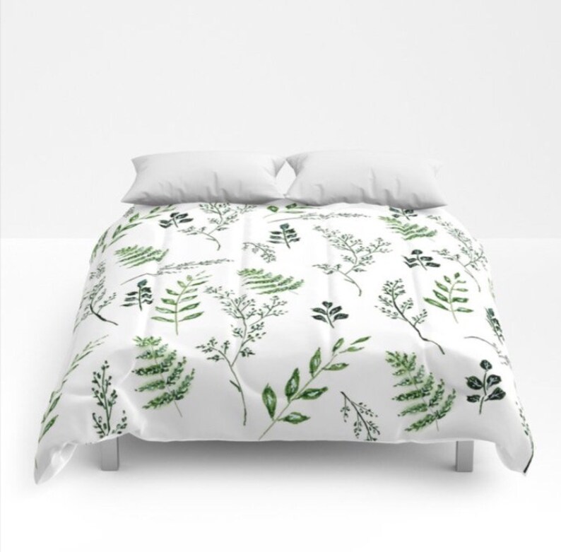 Leaf Comforter leaf bedding green comforter fern comforter Etsy