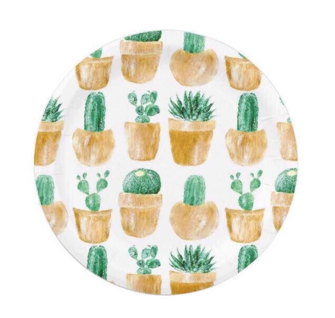 Cactus Paper Plates Succulent Plates Cactus Paper Plate Etsy