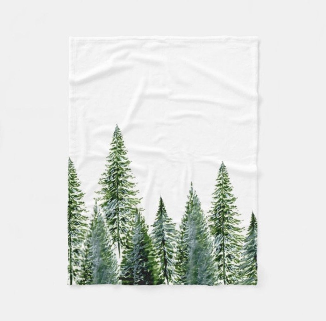 Pine Tree Blanket fleece blanket green blanket Etsy