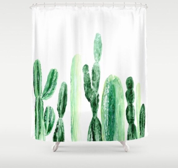 Kaktus Duschvorhang Kaktus Dusche Kaktus Vorhang Grune Etsy