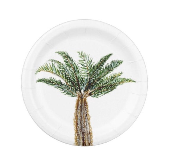 palm tree paper plates