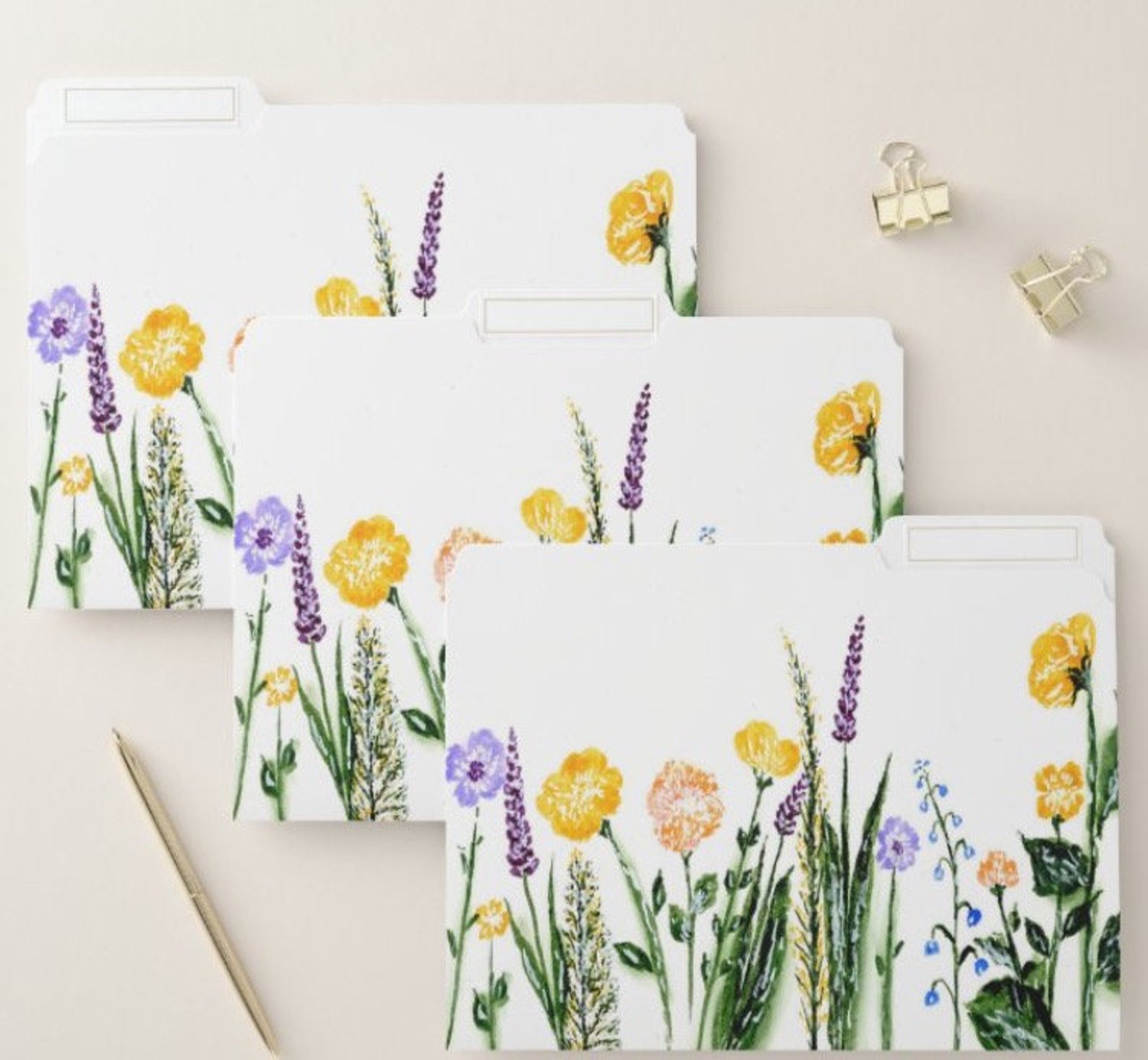 Flower File Folders Floral File Folders Etsy