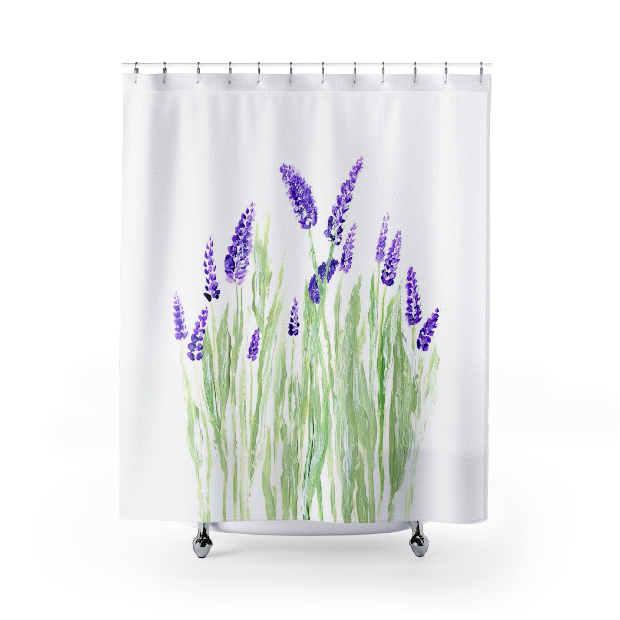 Lavender Shower Curtain lavender curtain floral shower Etsy