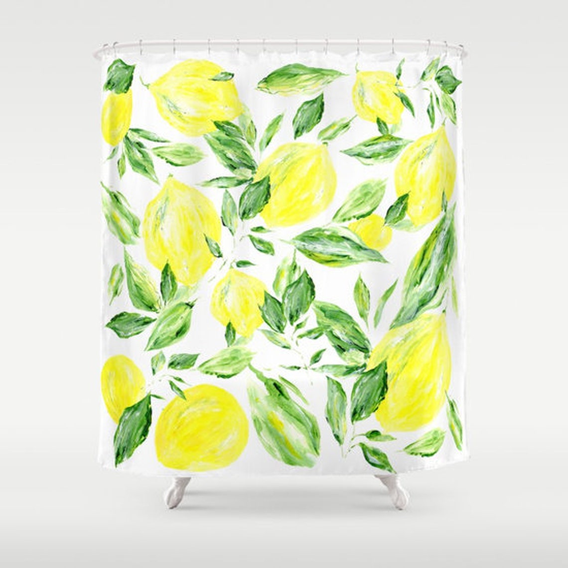 Zitrone-Dusche-Vorhang gelber Vorhang Blatt-Dusche-Vorhang | Etsy