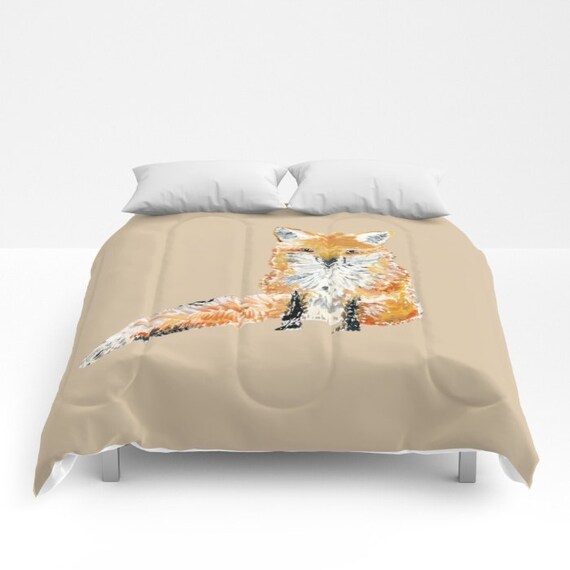 Fox Comforter Fox Full Comforter Fox Bedding Fox Bed Cover Etsy