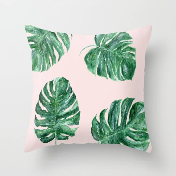 monstera pillow