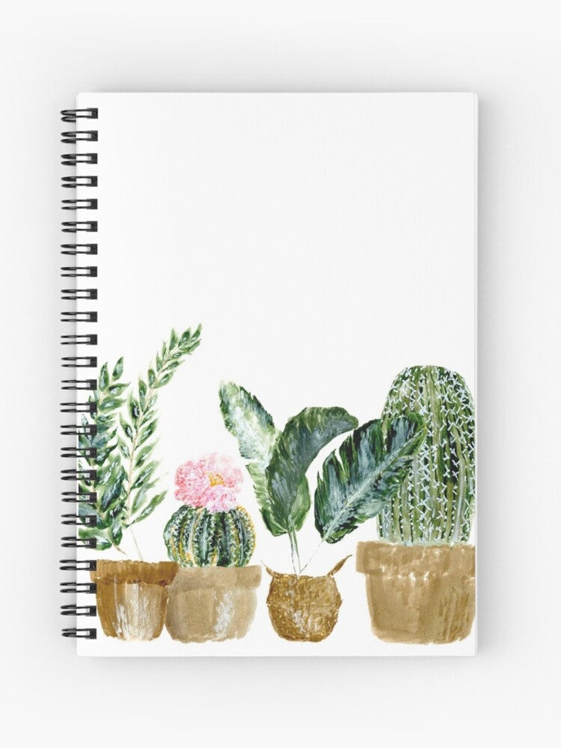Cactus Notebook Plant Notebook Plant Journal White Etsy