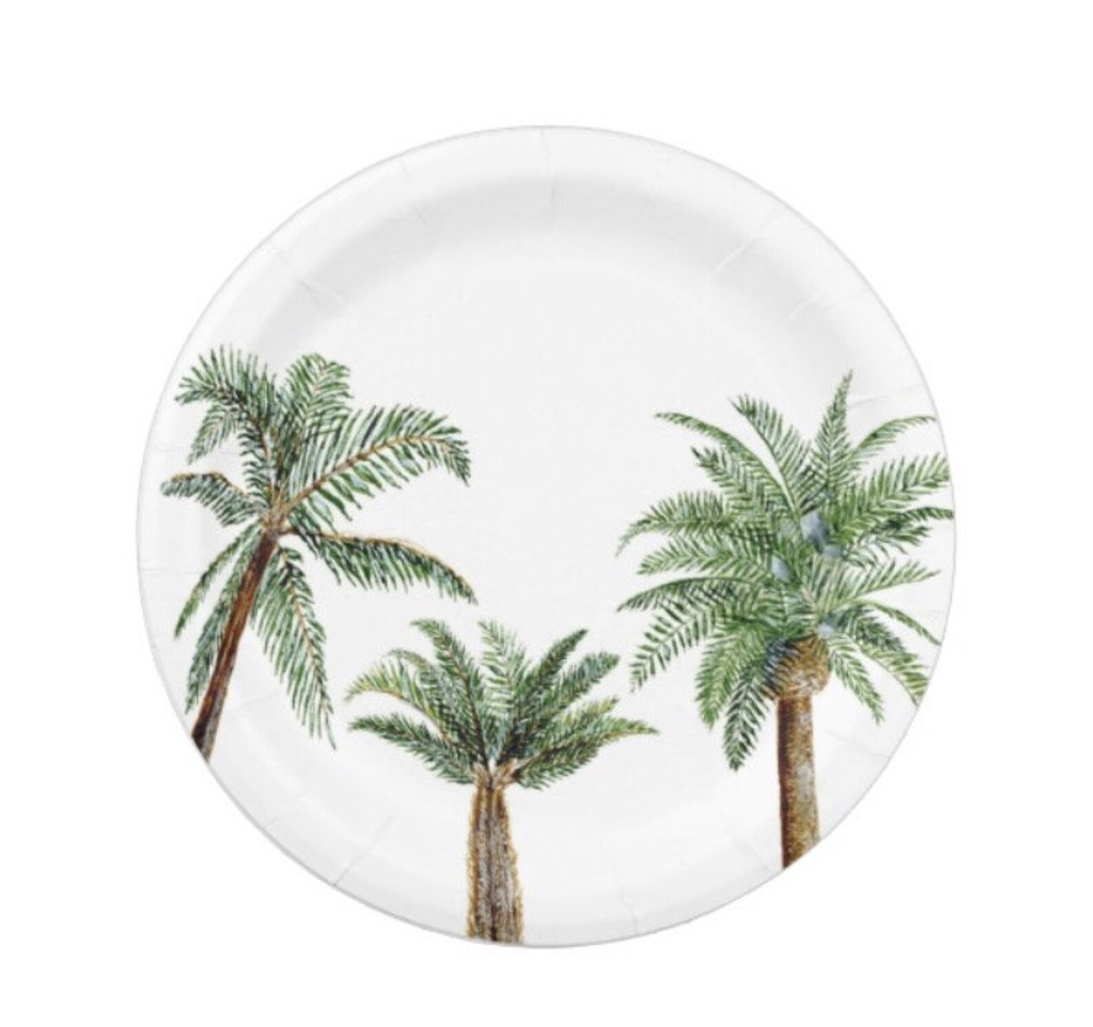 Palm Tree Paper Plates Set of 8 Plates Tropical Plates Palm Etsy