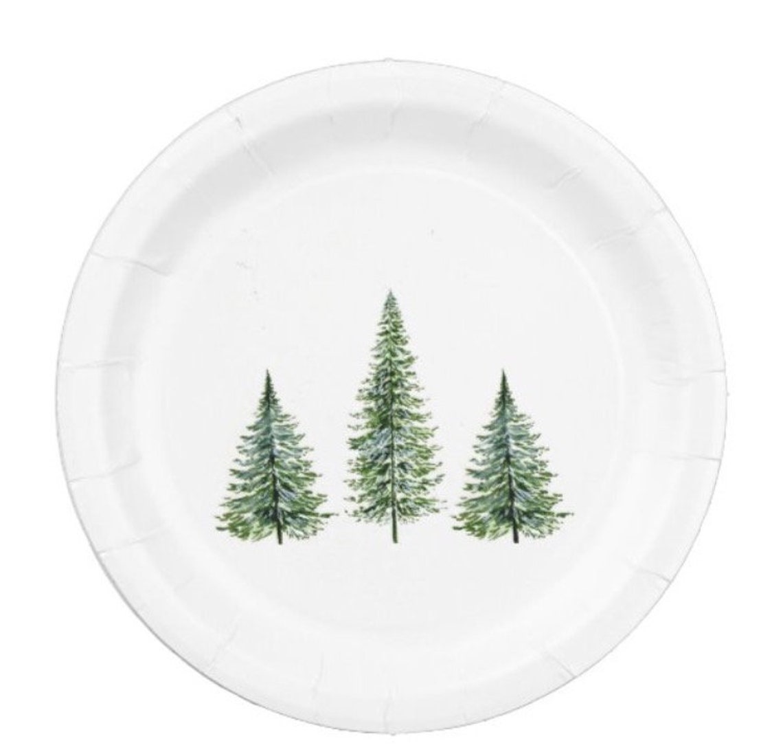 Pine Tree Paper Plates Set of 8 Plates forest paper plates Etsy