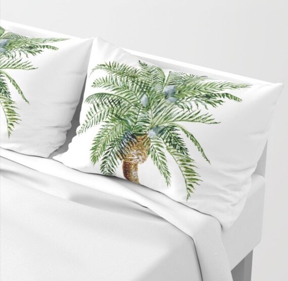 palm tree pillow shams