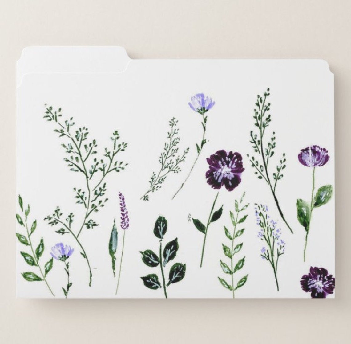 Floral File Folders botanical folders flower file folders Etsy