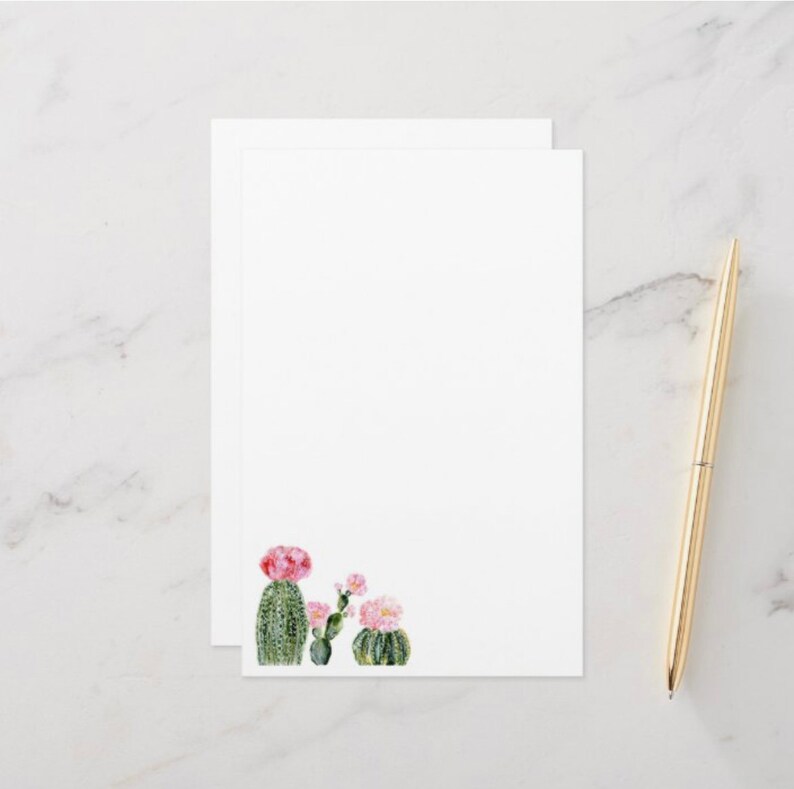 Succulent Stationery Etsy