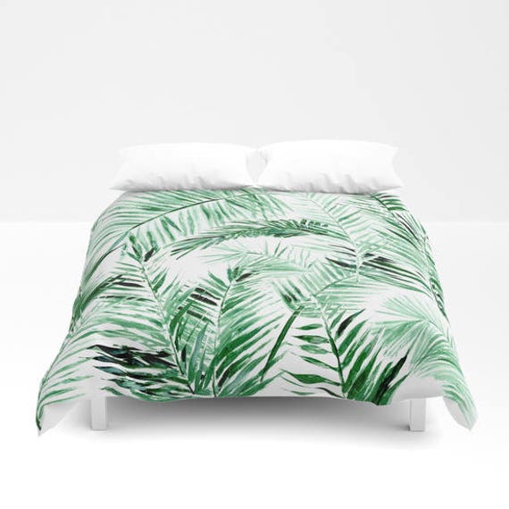 palm leaf bedding pink