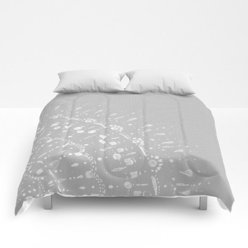 Grey Lace Comforter Gray Comforter Light Grey Comforter Etsy