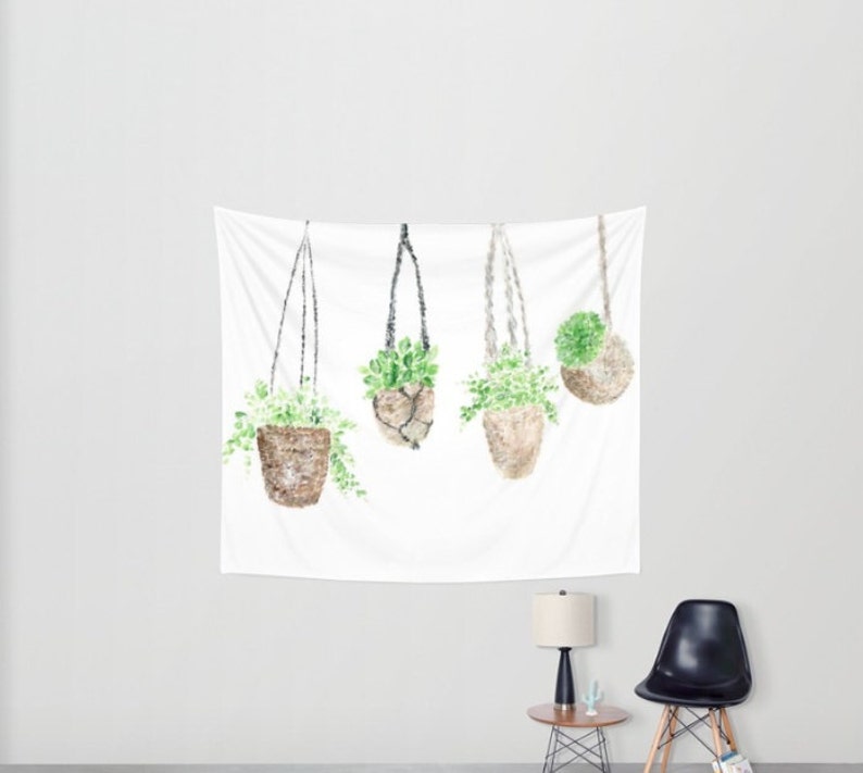 Hanging Plant Wall Tapestry plant wall tapestry hanging Etsy