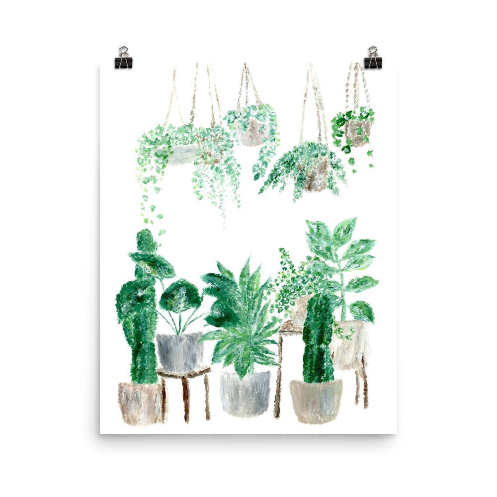 Plant Print plant wall art hanging plants indoor garden Etsy