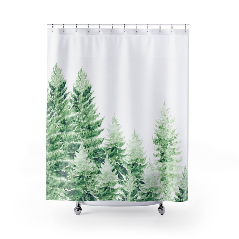 Pine Tree Shower Curtain Forest